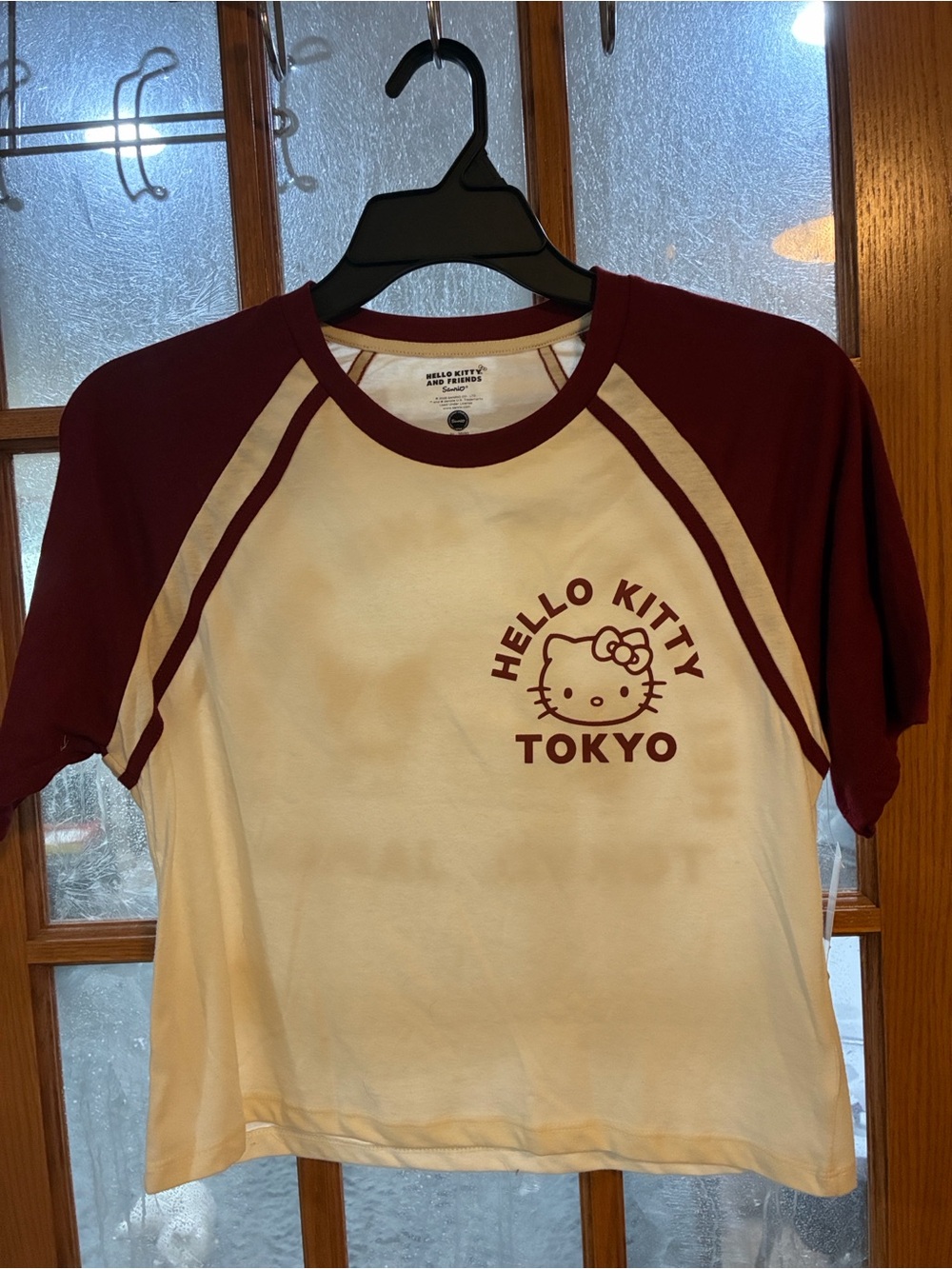 Hello Kitty Raglan Tee - White & Maroon - Picture 2 of 3